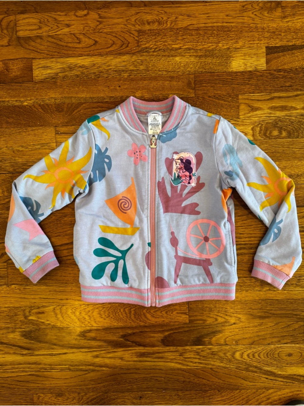 Authentic Disney Girls' Disney Princess Zip-Up Sweatshirt / Jacket - EC - 7/8